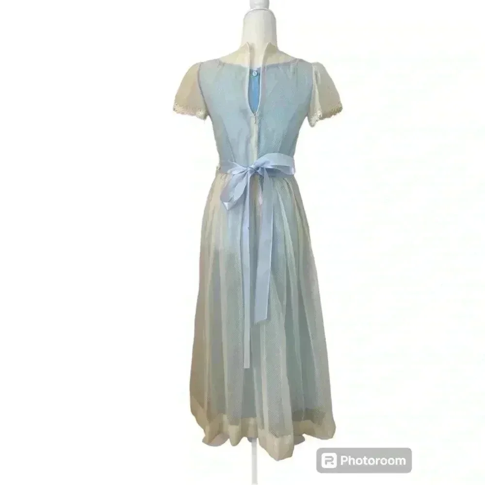 Vintage Handmade Girls Size L/XL Cottagecore White Dress